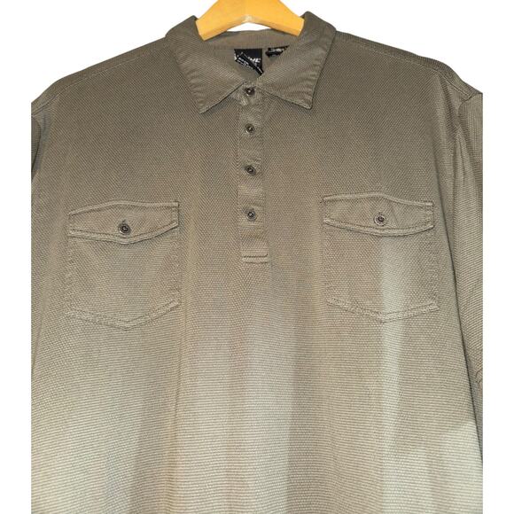 Kuhl Heather Olive Green SS Pockets Engineered Polo Shirt Mens XL Hiking Outdoor - Picture 2 of 7